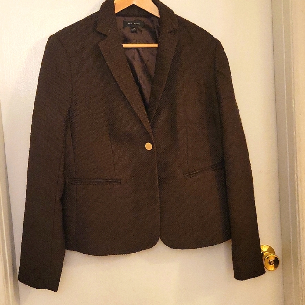 Ann Taylor Brown Tweed Blazer